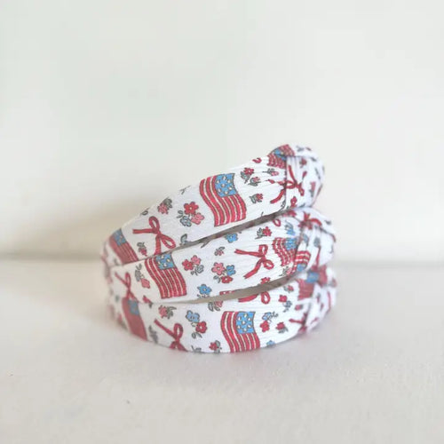 Flag, Bow, Flower Headband