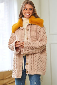 Fluffy Cable Knit Cardi