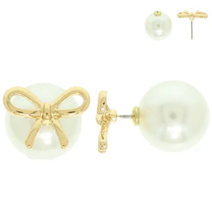 Pearl Bow Earrings