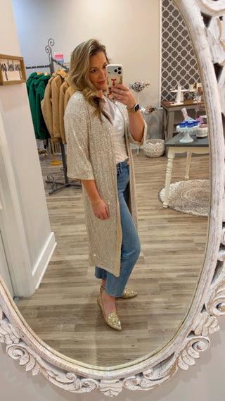 Kitt Sequin Duster Kimono