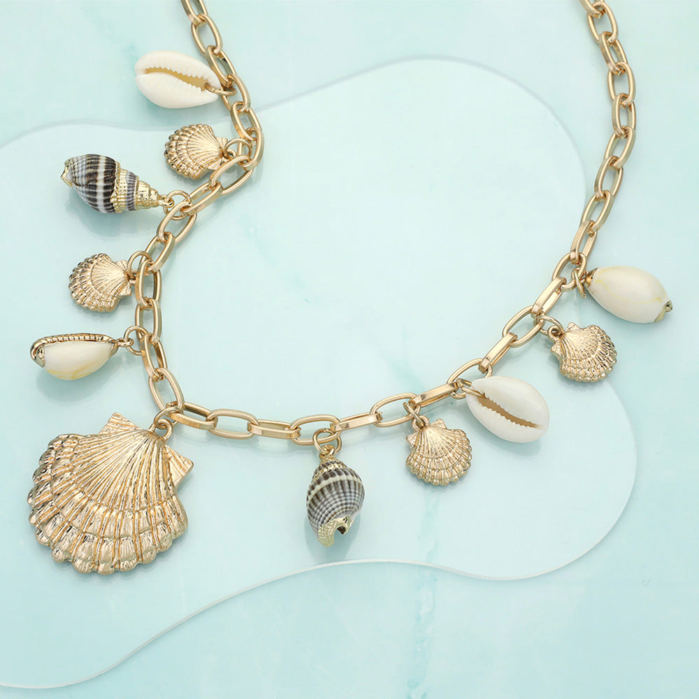 Mixed Shell Charm Necklace