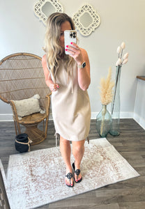 Drawcord Hooded Dress