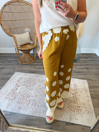 Honeycomb Wide Leg Pants