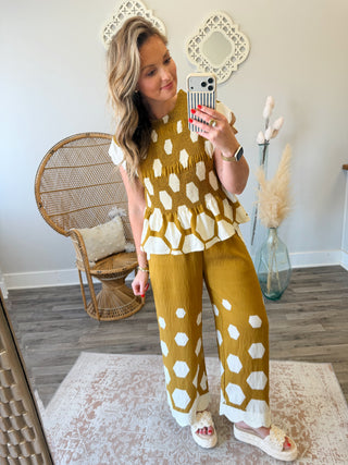 Honeycomb Peplum Top