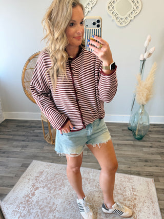 Mulberry Striped Cardigan