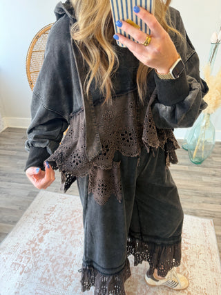 Ember Eyelet Hooded Top