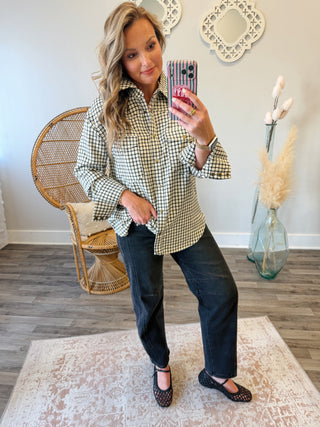 Windowpane Button Up Shirt