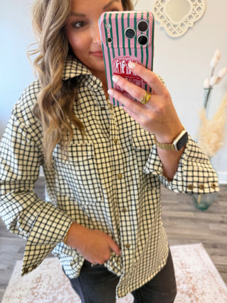 Windowpane Button Up Shirt