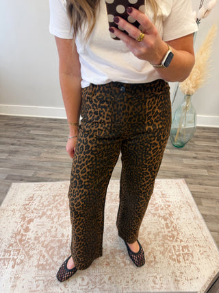 Roar Leopard Wide Leg Pants