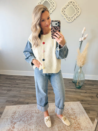 Remy Denim Sleeve Cardigan