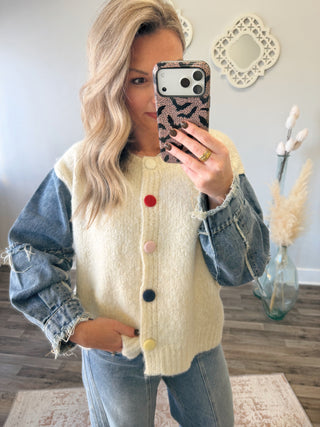 Remy Denim Sleeve Cardigan