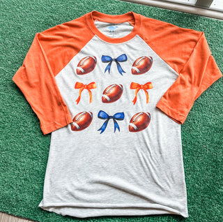 Football & Bows Raglan Top