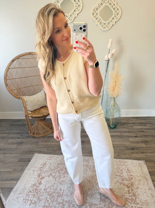 Sandstone Sleeveless Cardigan