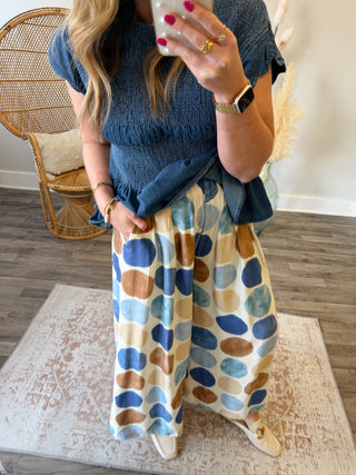 Verity Dot Print Wide Leg Pants
