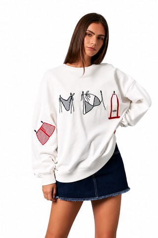 Clothes Line Graphic Sweatshirt