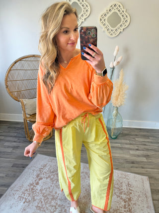 Citrus Exposed Seams Top