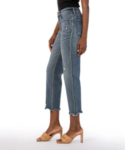 Rachael High Rise Fab Ab Mom Jean- Med Wash