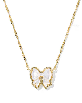 Haley Bow Gold Short Pendant Necklace -Kendra Scott
