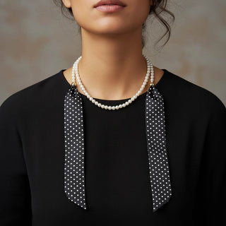 Scarf Pearl Beaded Long Necklace