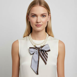 Scarf Pearl Beaded Long Necklace