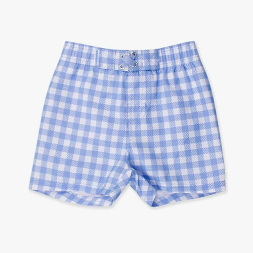 Perwinkle Gingham  Swim Trunks