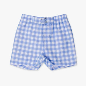 Perwinkle Gingham  Swim Trunks