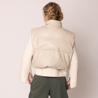 Faux Leather Padded Vest