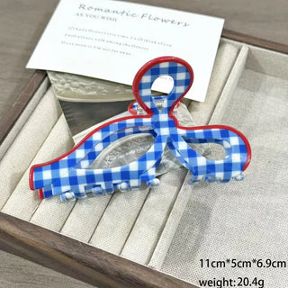 Gingham Bow Hair Clip