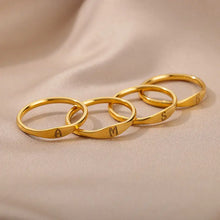 Dainty Gold Initial Letter Stacking Ring