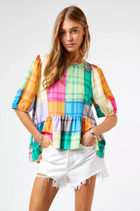 Colorful Grid Top