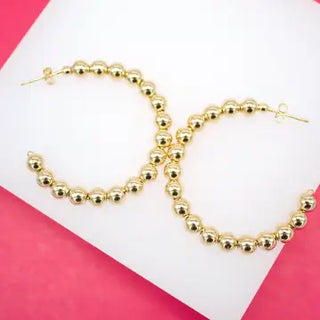 Beaded Open Hoops