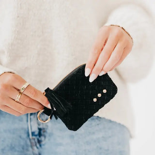Suede Paris Card Wallet