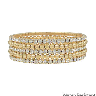 Rhinestone/Gold Bead Set