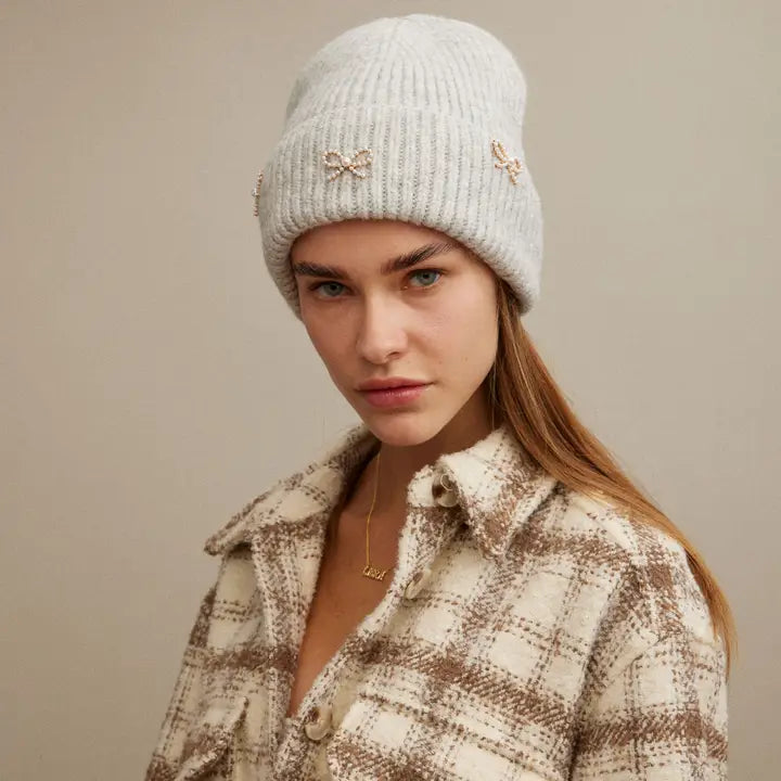 ニットキャップ・ビーニー ILLIGO Pearl Corsage Lace Beanie 5BMR0197 Pearl Corsage Lace Beanie Black | ファッション通販サイト NUGU