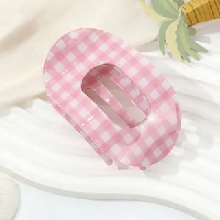 Gingham Barrette Hair Clip