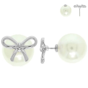 Pearl Bow Earrings