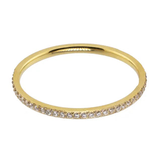 Waterproof Gold Dainty Tennis Ring Band