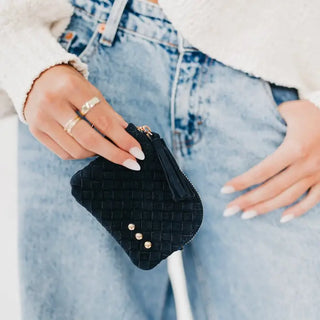 Suede Paris Card Wallet