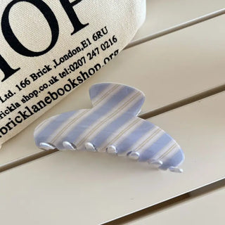 Blue Striped Hair Clip
