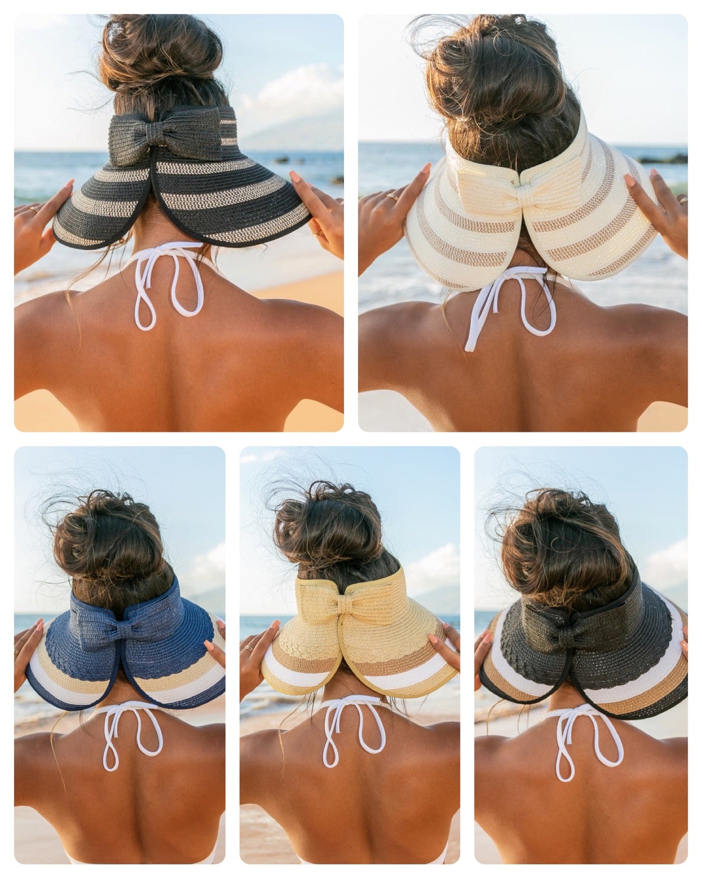 Striped Roll Up Visor
