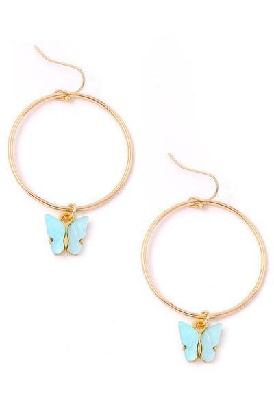Circle Butterfly Earrings