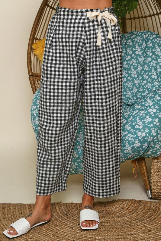 Gingham Wrap Pants