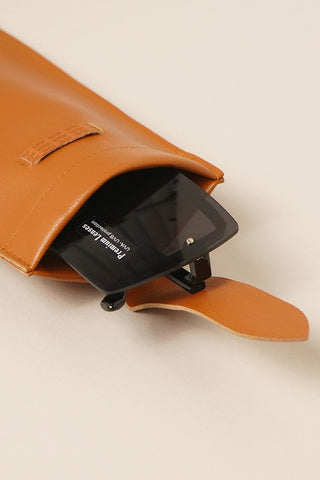 Faux Leather Sunglasses Case