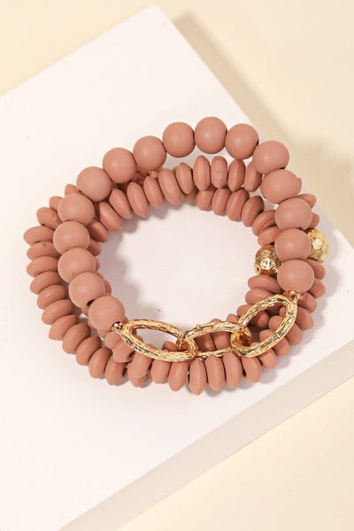 Disc Beaded Bracelet Set