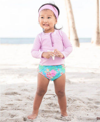 Orchid Seersucker Swimwear Headband-Ruffle Butts