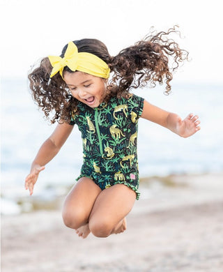 Banana Yellow Swim Bow Headband-Ruffle Butts